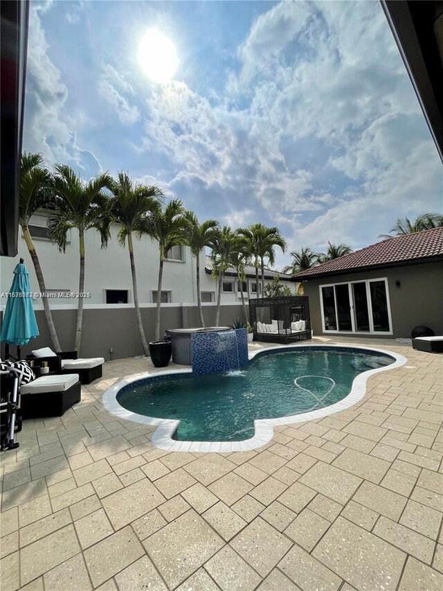 view of patio / terrace with a water view