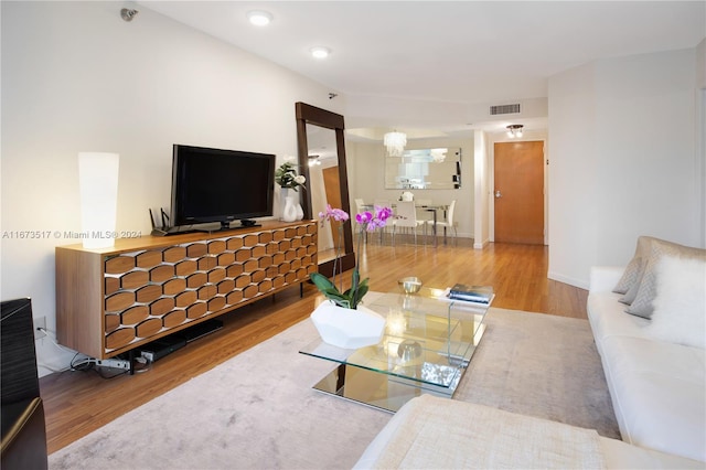 living room featuring hardwood / wood-style floors