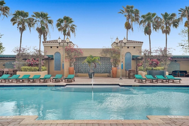 view of pool with a patio