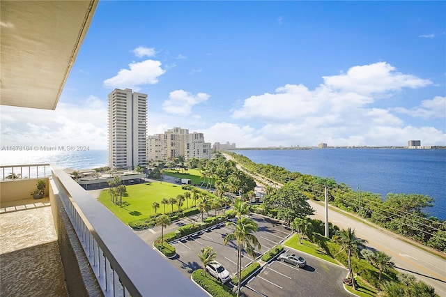 5550 N Ocean Dr Unit 8B, Singer Island, FL 33404 - balcony with a water view and a view of city