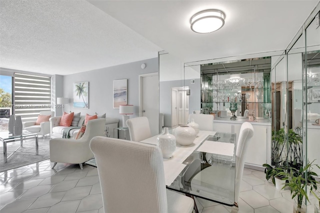 dining room featuring a textured ceiling