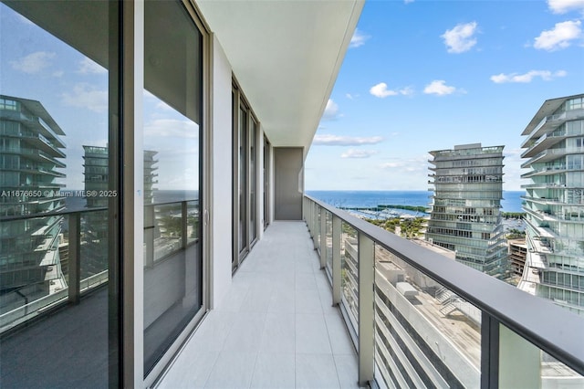 balcony with a water view