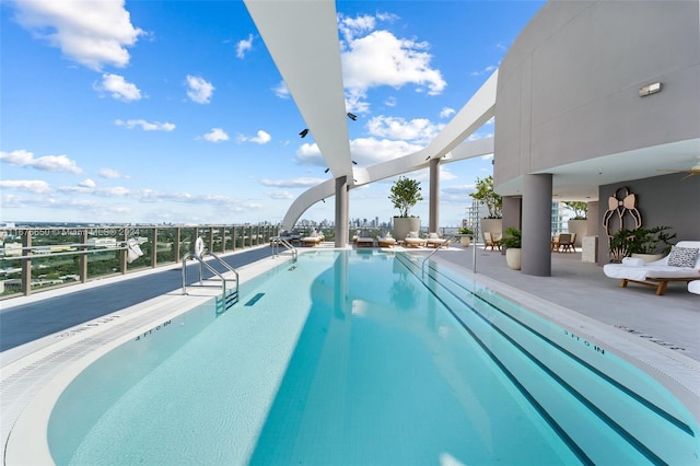 view of pool with a patio area