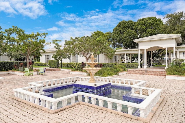 view of swimming pool featuring a patio