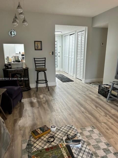 living room with wood-type flooring