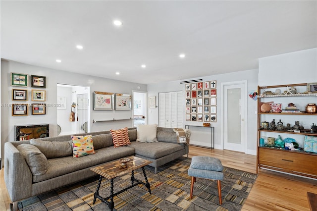 living room featuring hardwood / wood-style floors