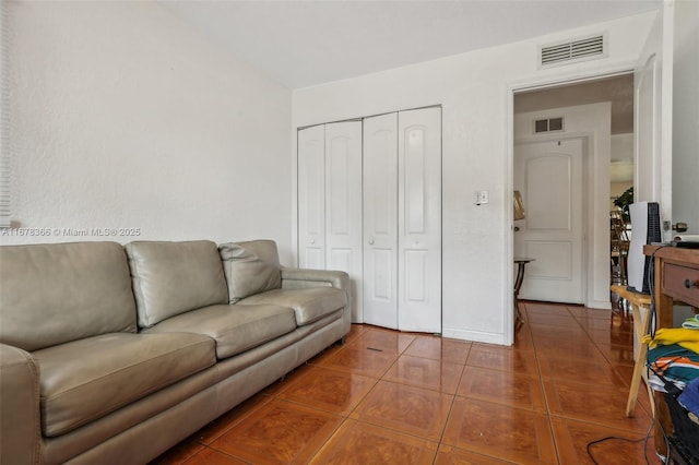 view of tiled living room