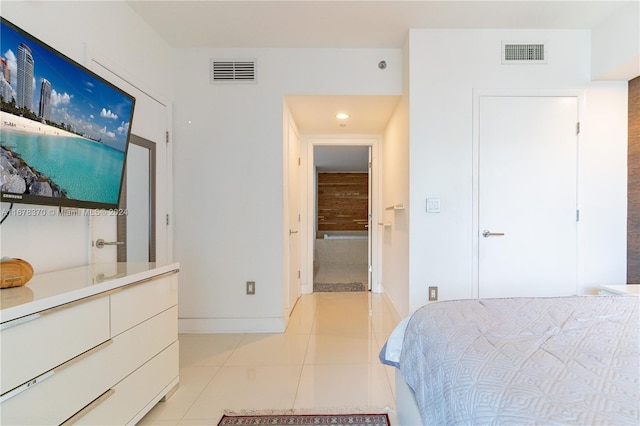 view of tiled bedroom