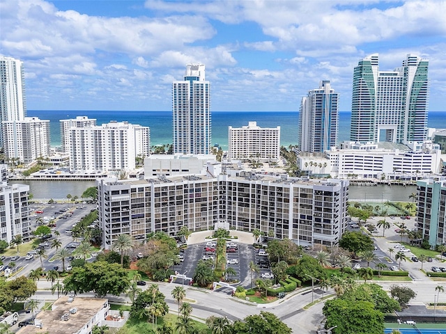 property's view of city with a water view