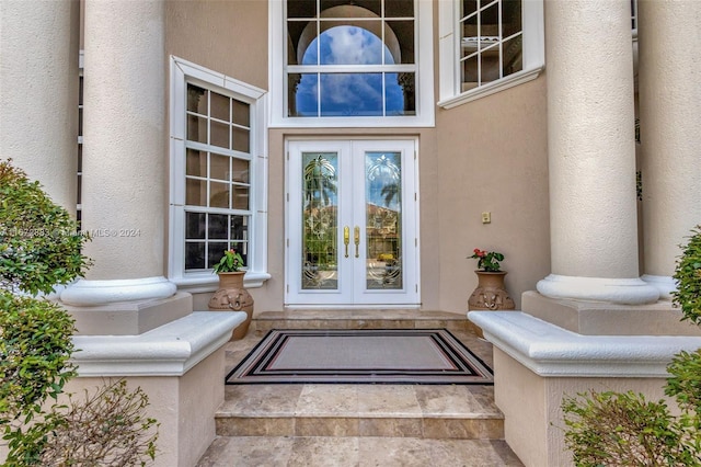 view of exterior entry with french doors