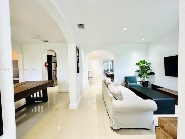 view of tiled living room