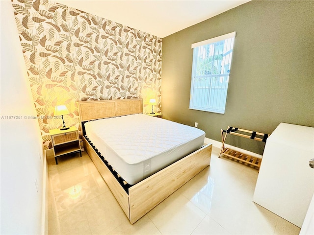 view of tiled bedroom