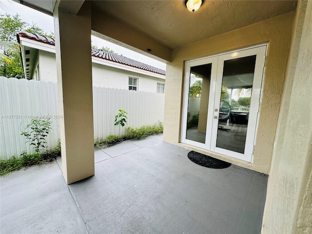 view of patio with french doors