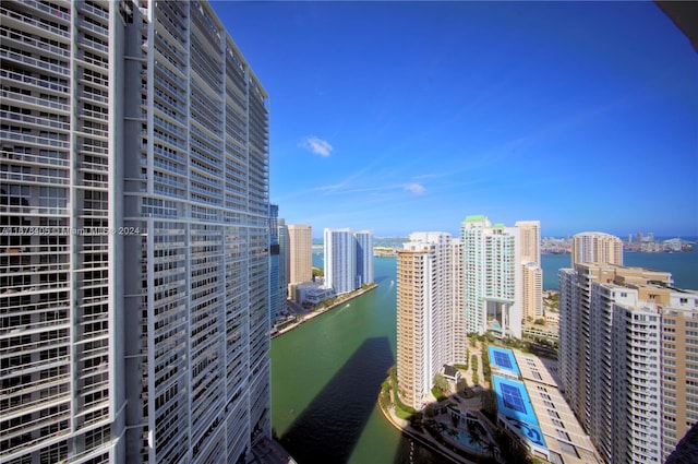 view of city featuring a water view