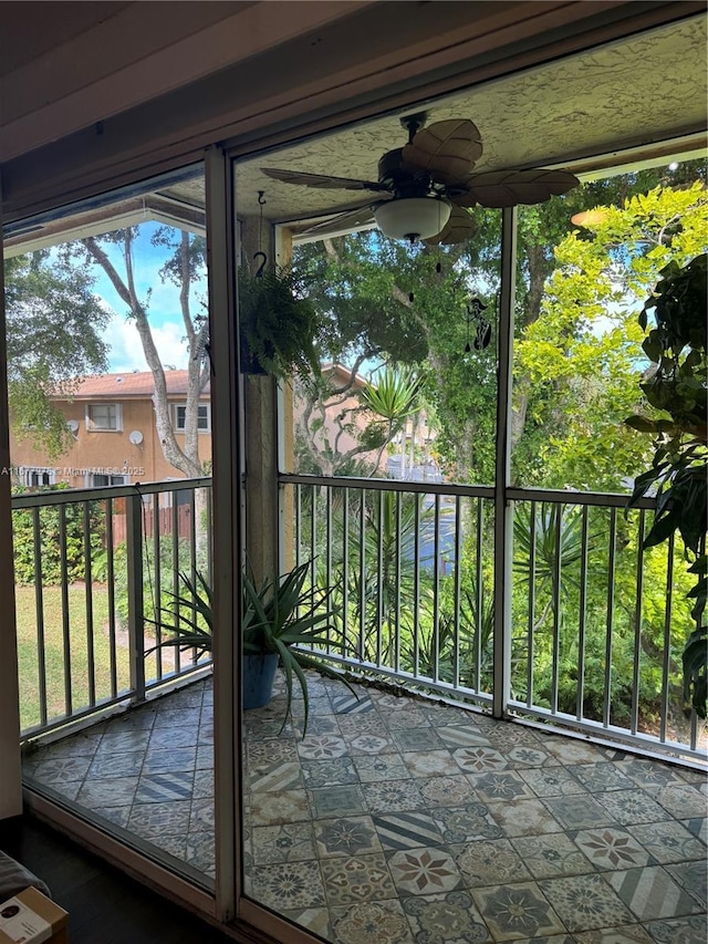 421 SE 10th St Unit A205, Dania Beach, FL 33004 - balcony featuring ceiling fan