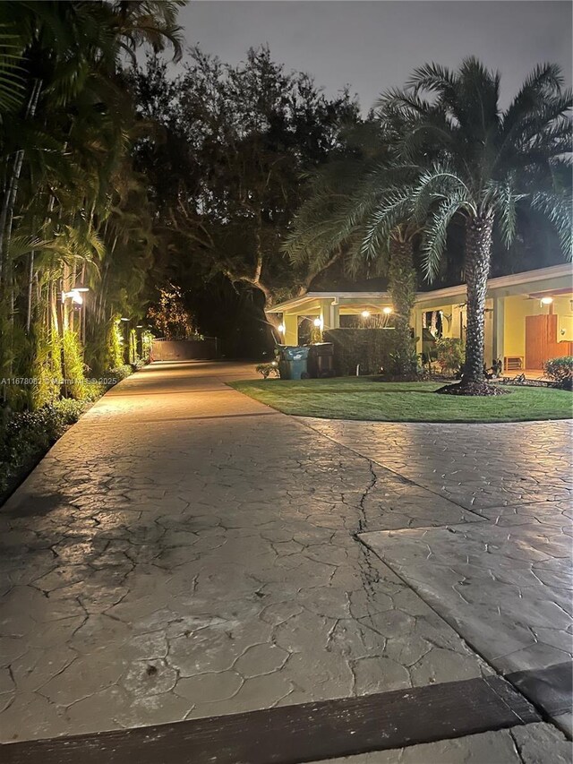 view of back house at night