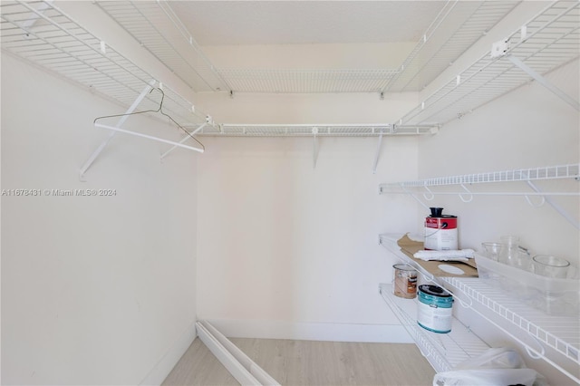 spacious closet with wood-type flooring