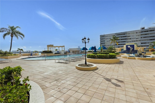 view of pool with a patio