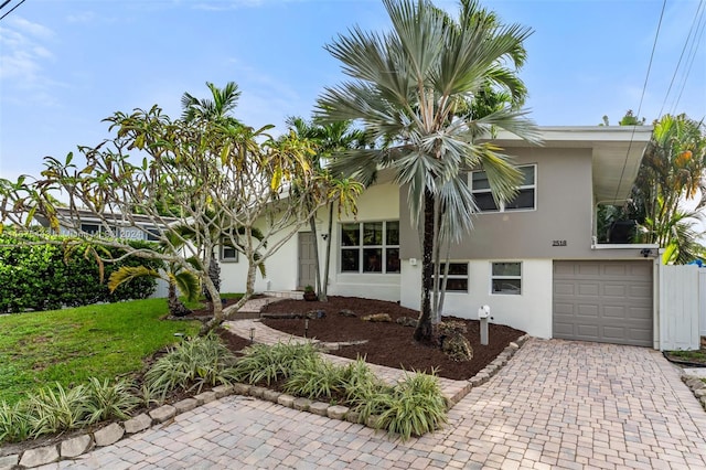 view of front of house with a garage