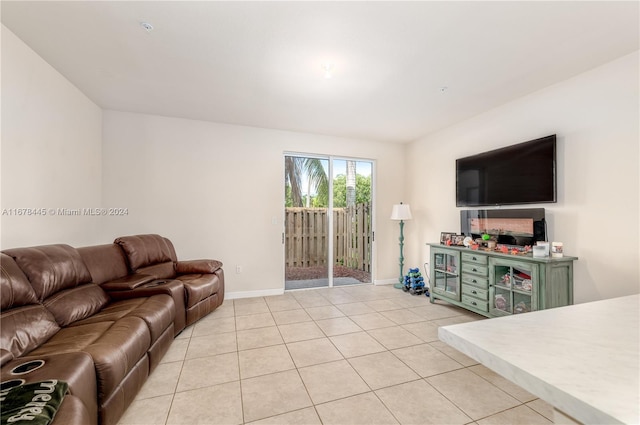 view of tiled living room