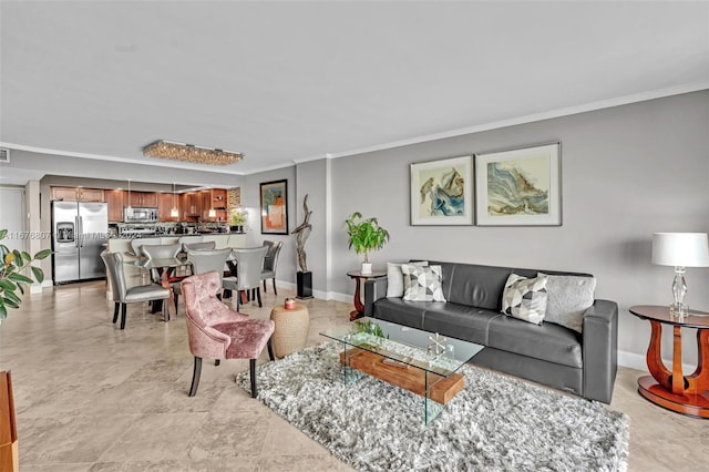 2801 NE 183rd St Unit 1603W, Aventura, FL 33160 - living area with ornamental molding and baseboards