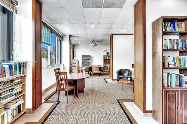 2801 NE 183rd St Unit 1603W, Aventura, FL 33160 - interior space with recessed lighting, a paneled ceiling, visible vents, baseboards, and light colored carpet