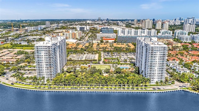 2801 NE 183rd St Unit 1603W, Aventura, FL 33160 - drone / aerial view featuring a view of city and a water view