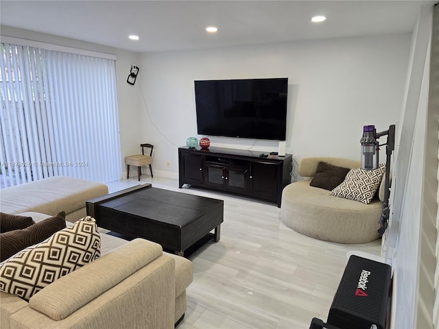 living room featuring light hardwood / wood-style flooring