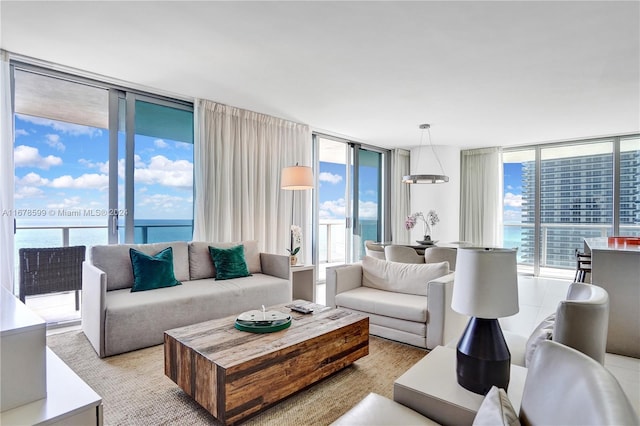 4111 S Ocean Dr Unit 1201, Hollywood, FL 33019 - living area with expansive windows and a water view