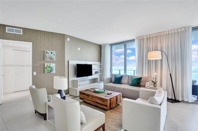 4111 S Ocean Dr Unit 1201, Hollywood, FL 33019 - living room with light tile patterned flooring and floor to ceiling windows
