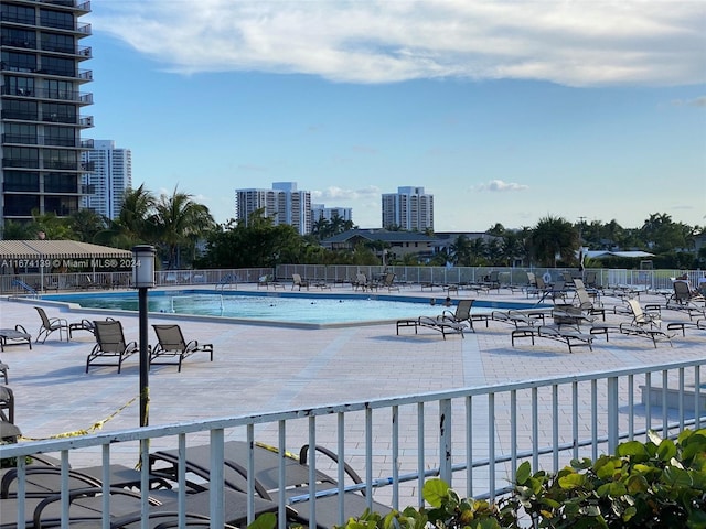 view of pool with a patio area