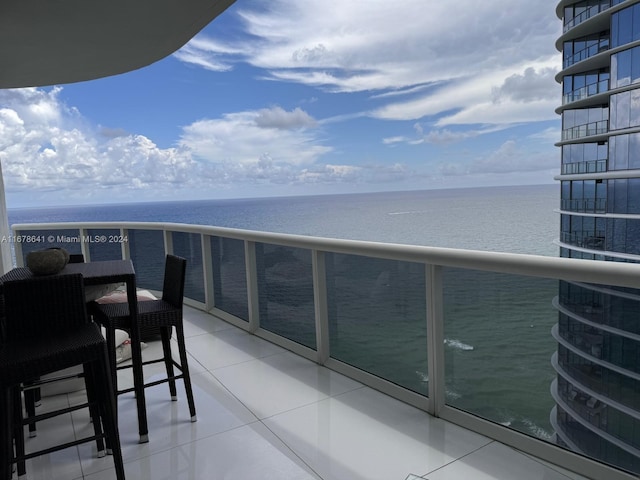 balcony with a water view