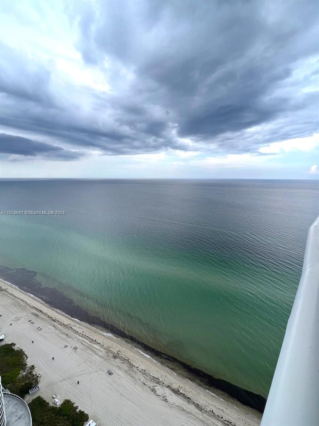 property view of water with a beach view