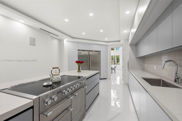 kitchen featuring built in refrigerator