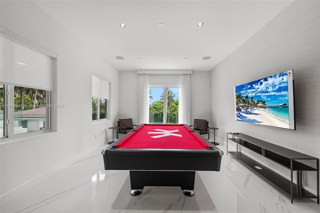 game room with billiards