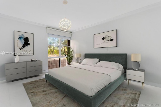 unfurnished room featuring crown molding and tile patterned floors