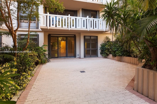 exterior space with a balcony