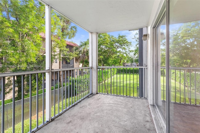 view of unfurnished sunroom