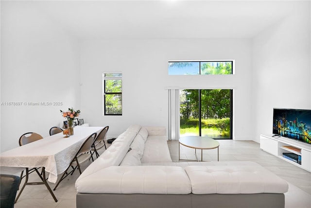 living room with light hardwood / wood-style floors