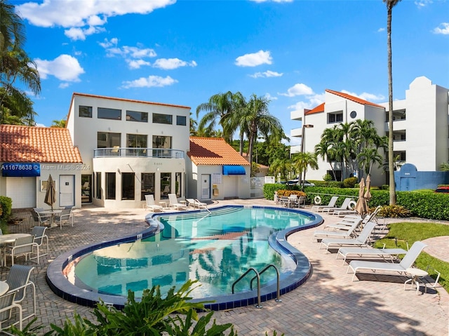 view of pool with a patio area