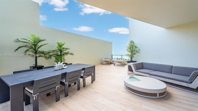 view of patio / terrace with an outdoor living space