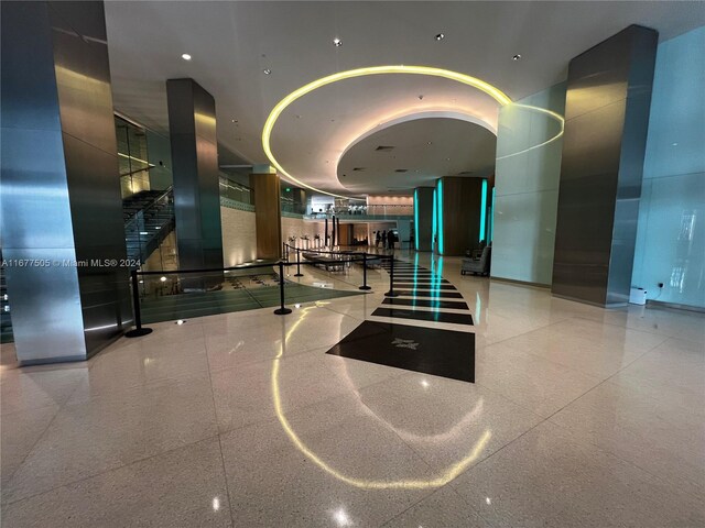 92 SW 3rd Unit 3605, Miami, FL 33130 - building lobby with a towering ceiling