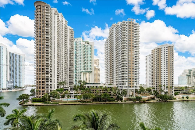 view of property with a water view