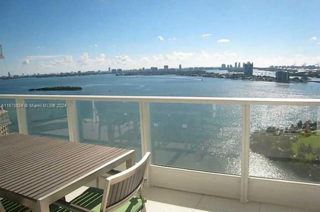 balcony with a water view