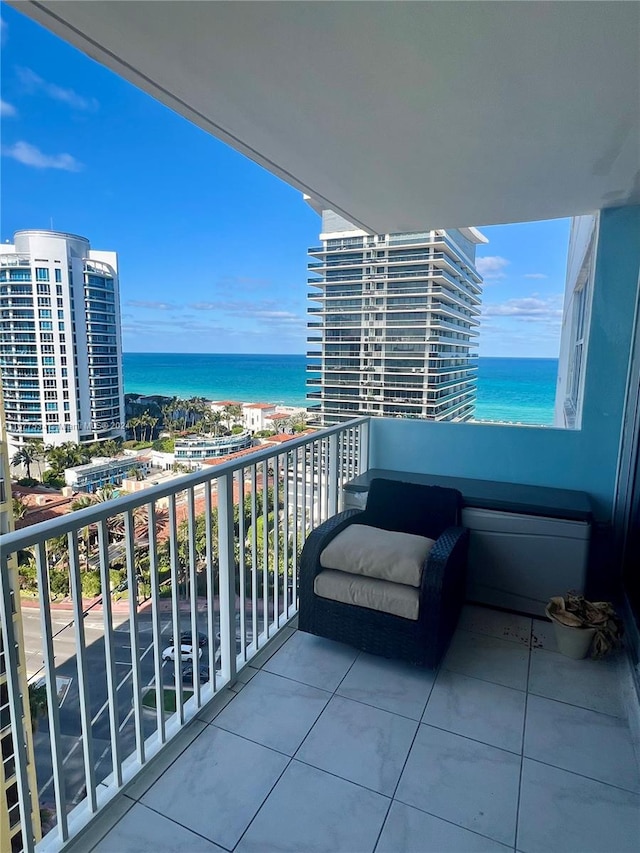 balcony with a water view