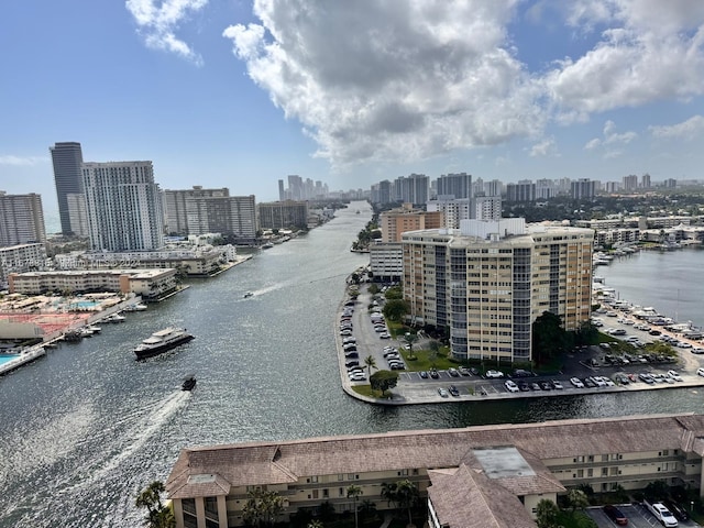 2602 E Hallandale Beach Blvd Unit R2105, Hallandale Beach, FL 33009 - drone / aerial view of skyline and a large body of water