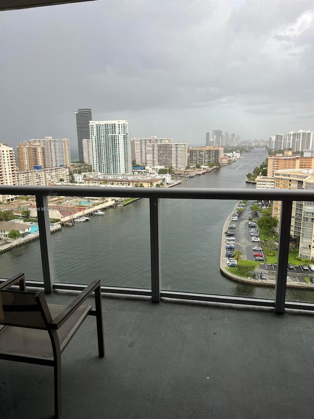 balcony with a water view