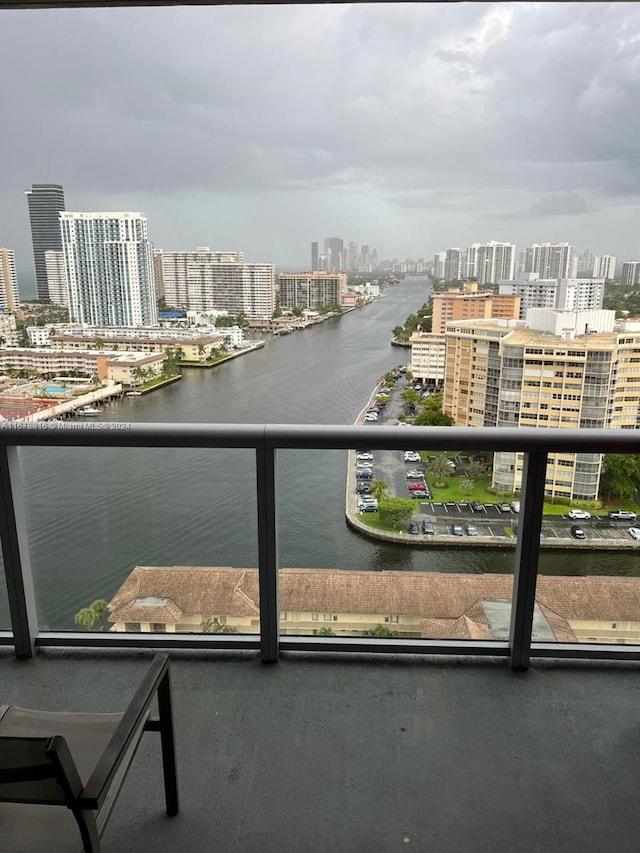 balcony with a water view