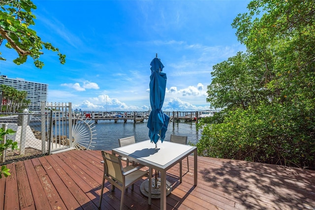 1627 Brickell Ave Unit 1906, Miami, FL 33129 - wooden deck with a water view and a dock