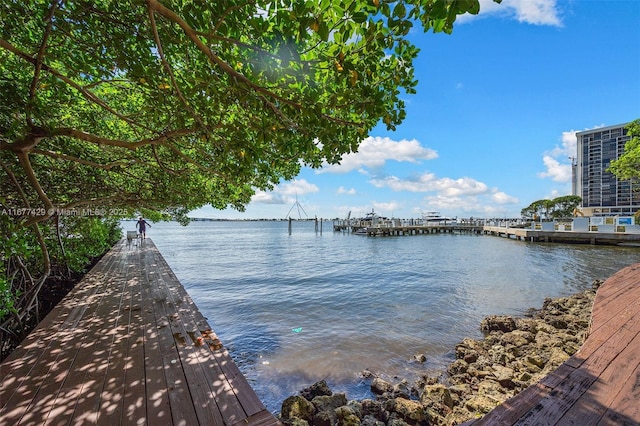 1627 Brickell Ave Unit 1906, Miami, FL 33129 - dock area featuring a water view